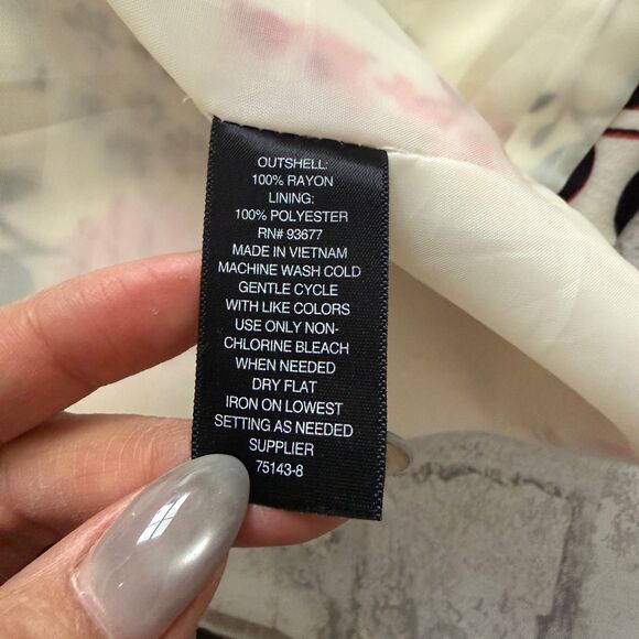 Worthington Sasha Floral Blazer 3/4 Ruched Sleeve Light Shoulder Pad Office XXL - Picture 7 of 11